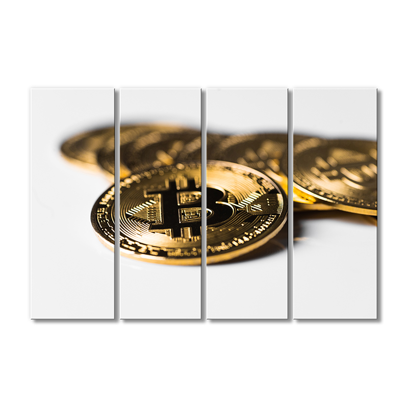 

Модульная картина Artel «Золотой биткоин» 4 модуля 120x180 см