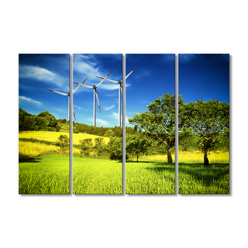

Модульная картина Artel «Зеленый луг с ветрогенераторами» 4 модуля 80x120 см