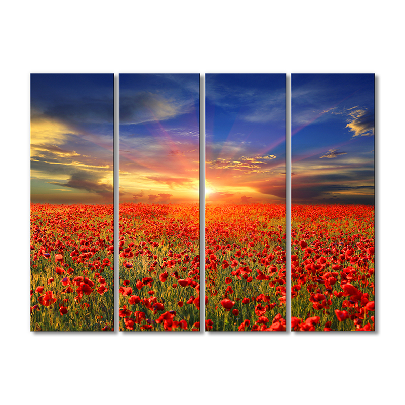 

Модульная картина Artel «Закат над маковым полем» 4 модуля 120x180 см