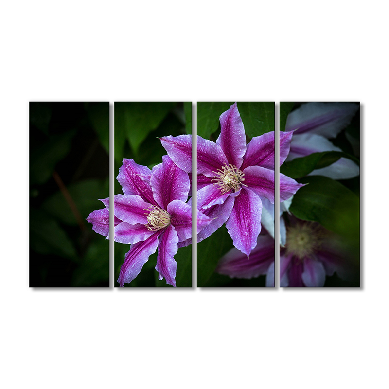 

Модульная картина Artel «Клематис фиолетовый цветок» 4 модуля 120x180 см