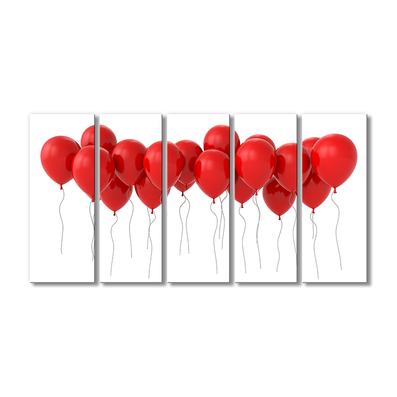 

Модульная картина Artel «Красные воздушные шарики» 5 модулей 120x180 см