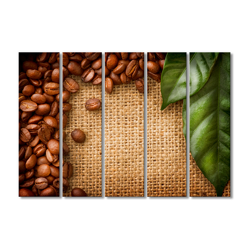

Модульная картина Artel «Листья и зерна кофе» 5 модулей 80x120 см