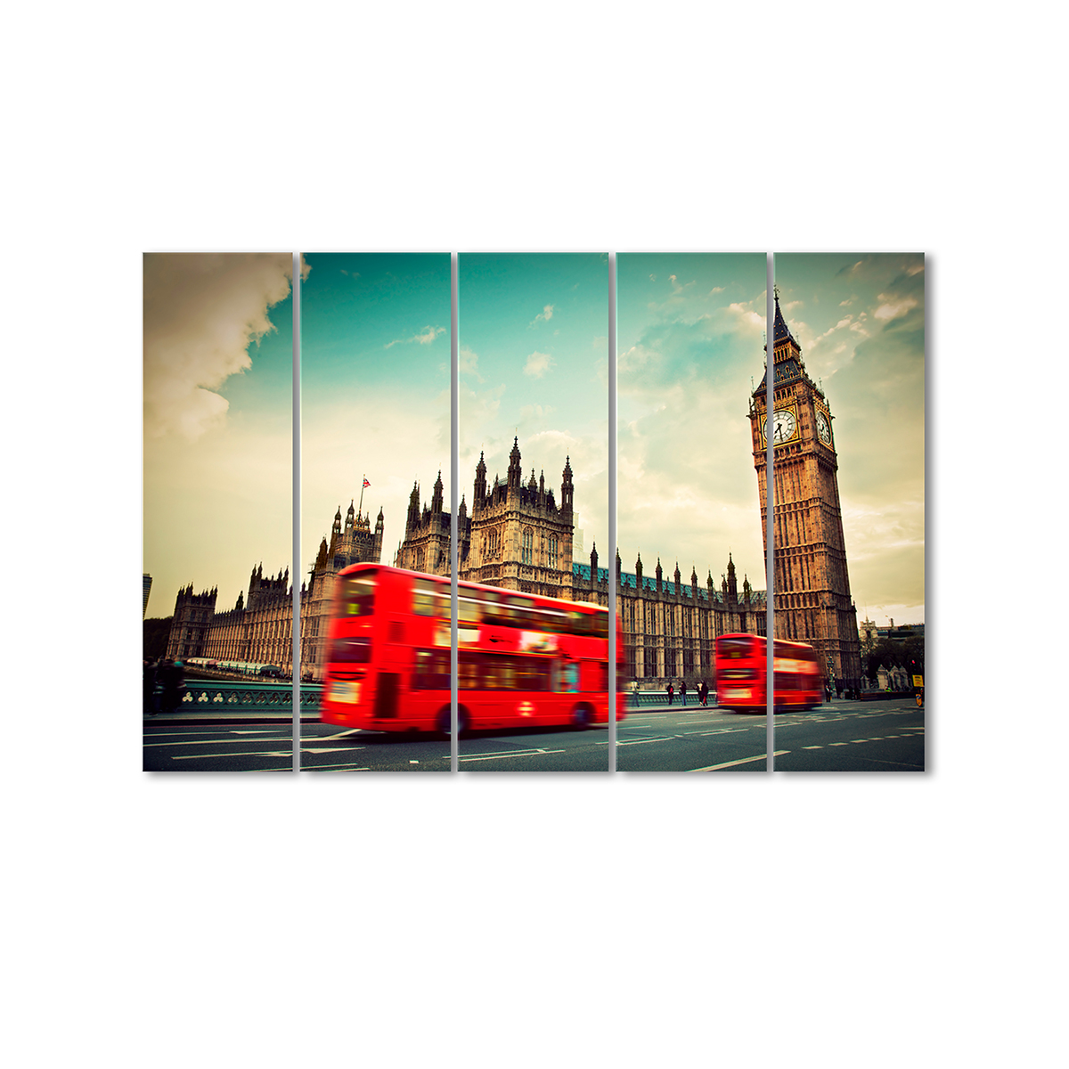 

Модульная картина Artel «Лондон красные автобусы» 5 модулей 80x120 см