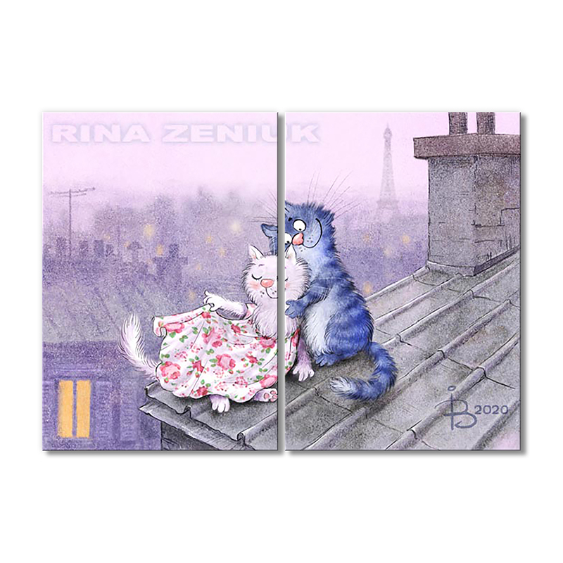 

Модульная картина Artel «Лямур на крыше» 2 модуля 70x105 см