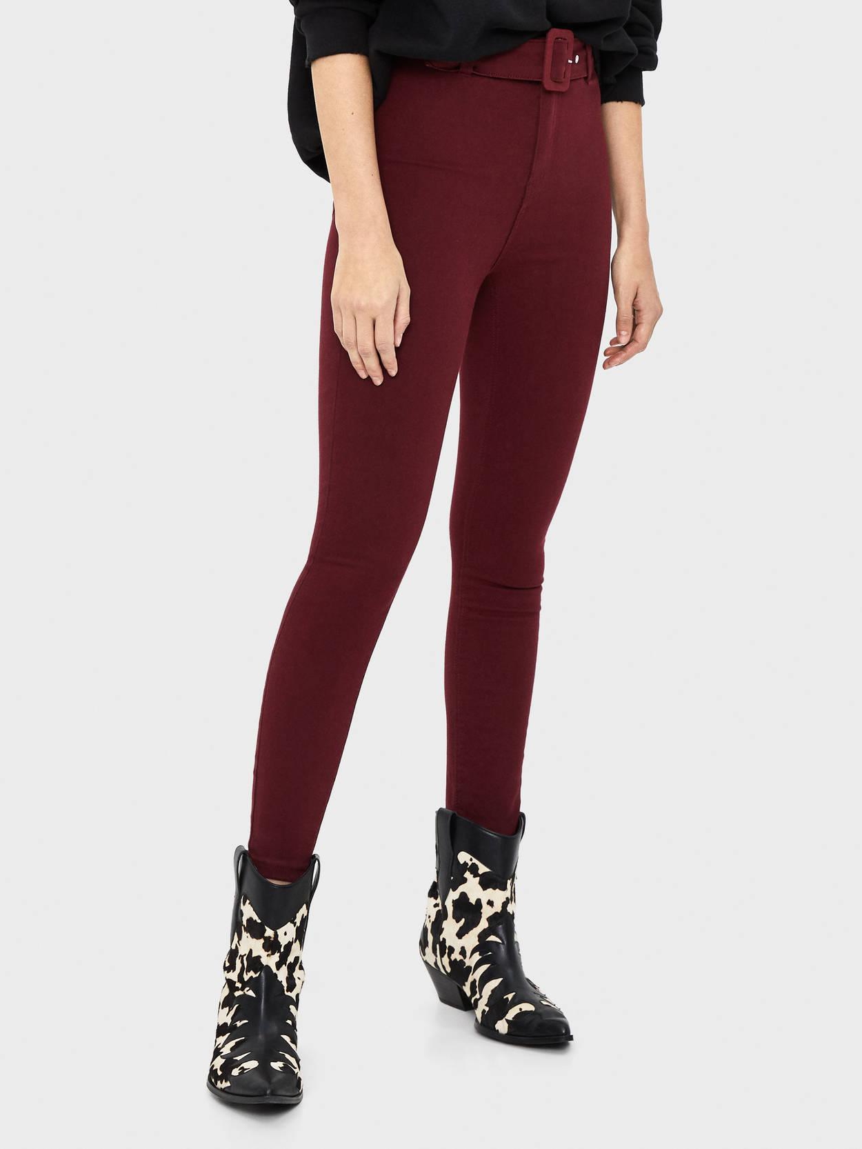 

Брюки Bershka XAZ282541EUGG 36 Бордовые