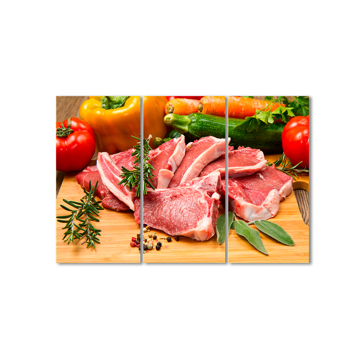 

Модульная картина Artel «Мясо с овощами» 3 модуля 80x120 см