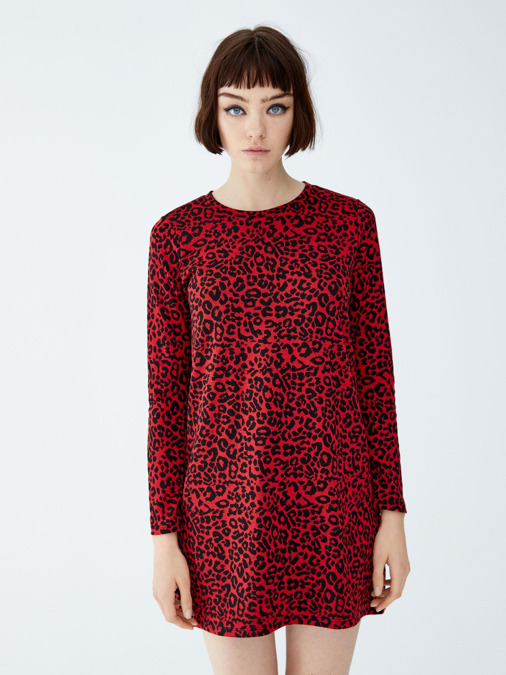 

Платье Pull & Bear XAZ220337KZQT L Красное с черным