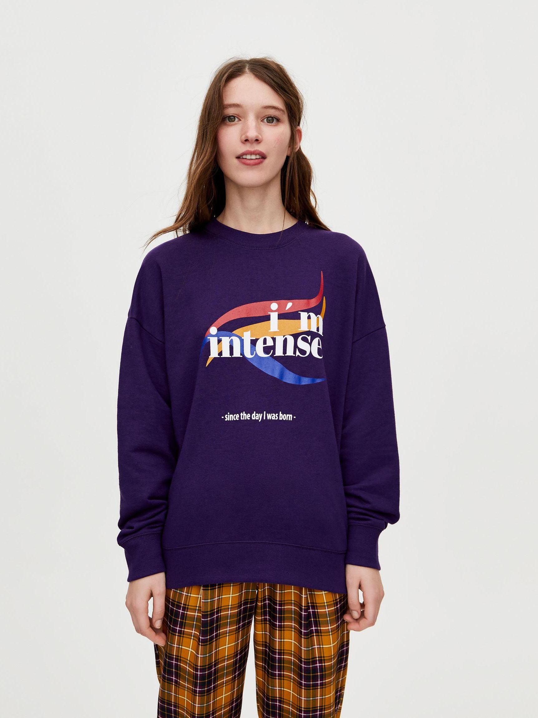

Свитшот Pull & Bear XAZ221085GNGV S Фиолетовый