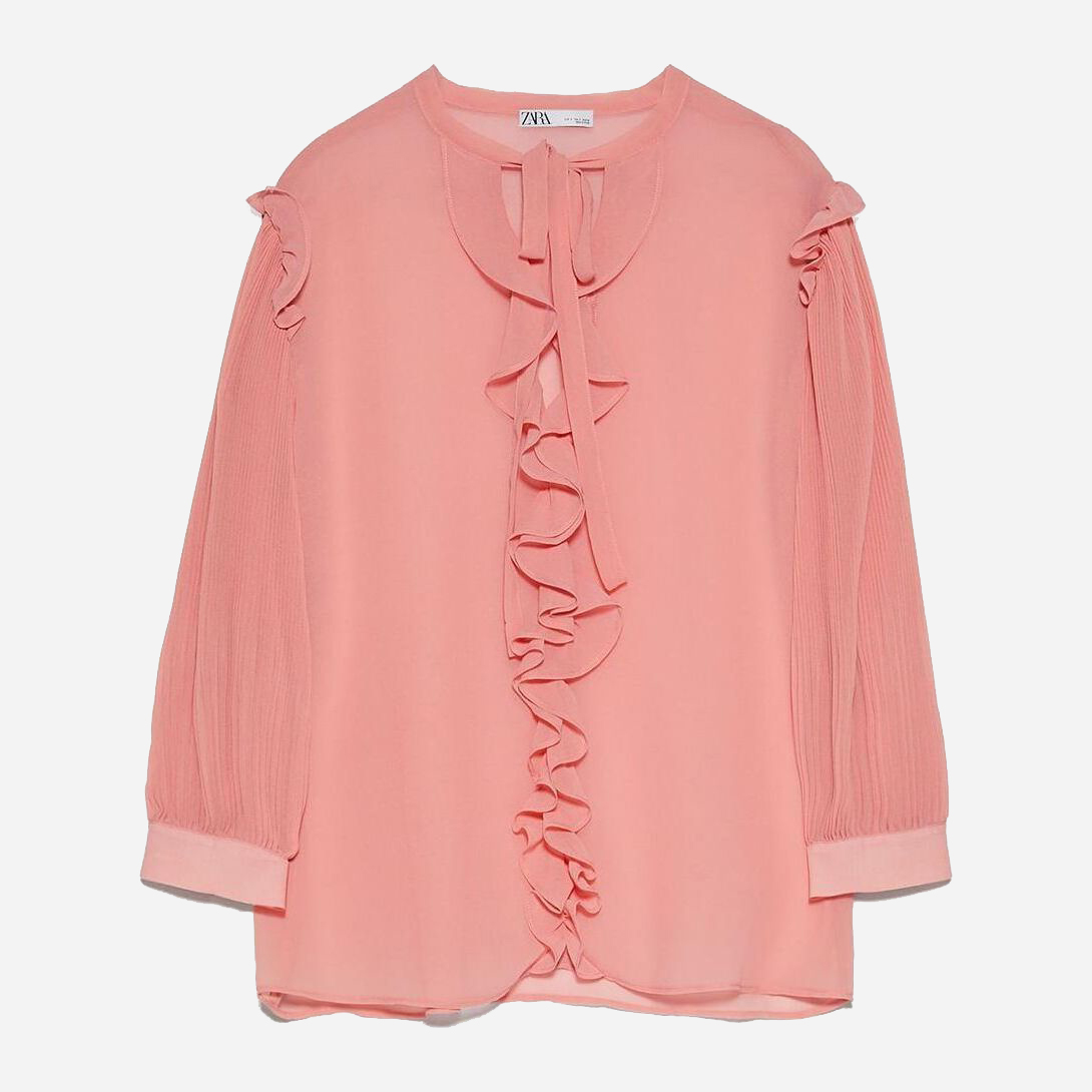 

Блузка Zara XAZ263833FWSM  Бледно-розовая, Блузка Zara XAZ263833FWSM XS Бледно-розовая