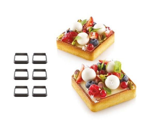 

Набор форм для тарталеток 6 шт, 80х80 мм, h 20 мм Silikomart