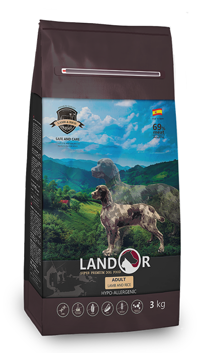 

Сухий корм Landor (Ландор) для дорослих собак з ягням та рисом 3кг