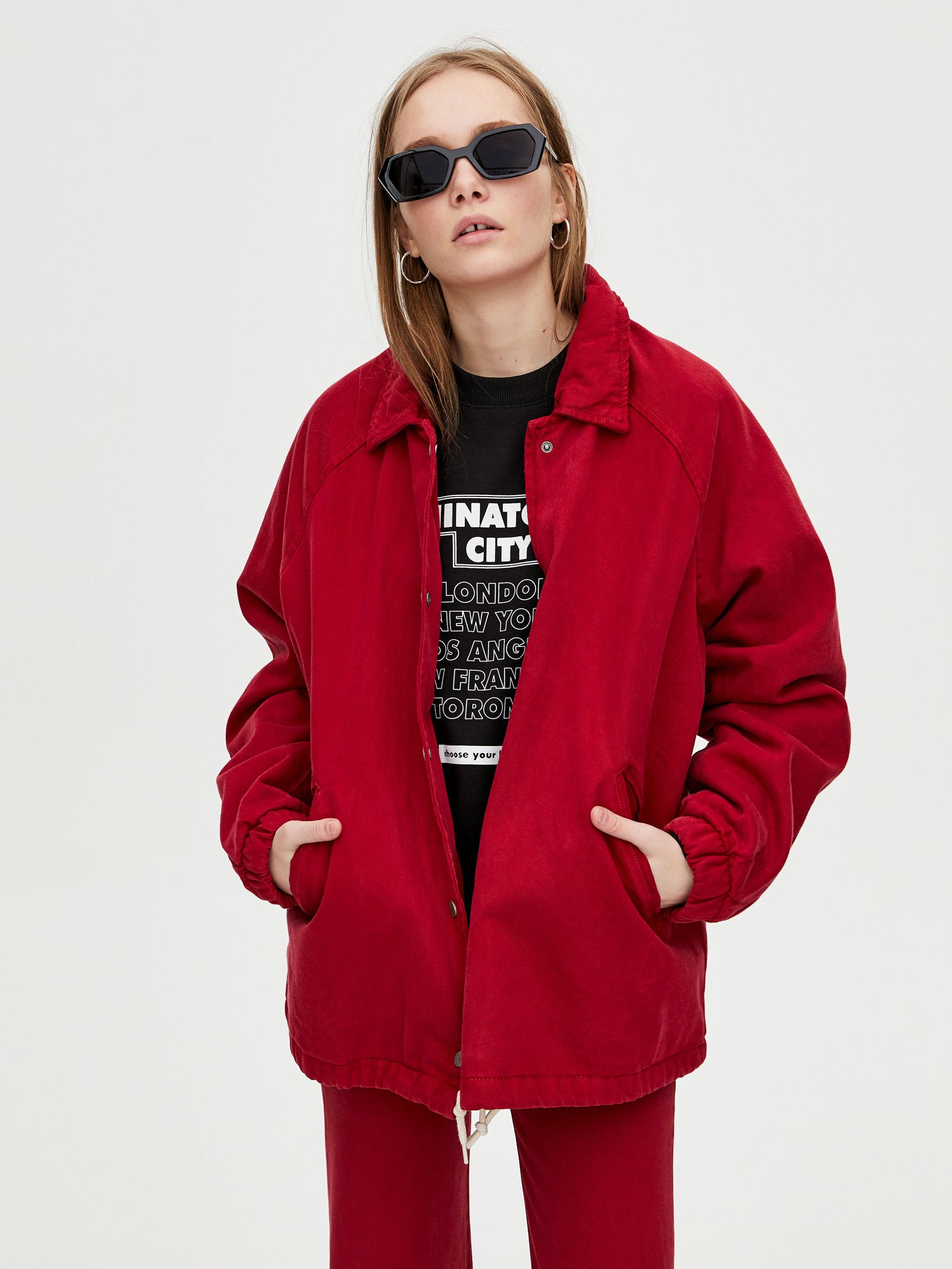 

Джинсовая куртка Pull & Bear 9711/356/600  Бордовая, Джинсовая куртка Pull & Bear 9711/356/600 M Бордовая