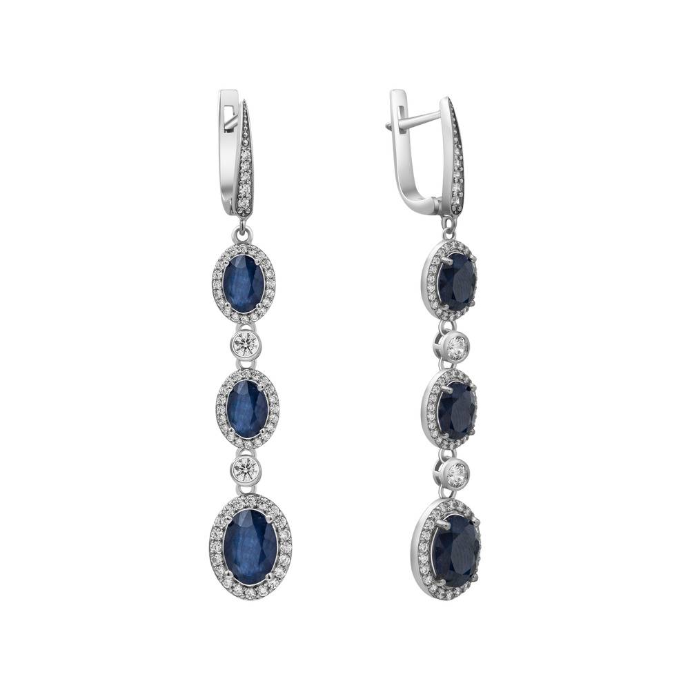 

Серебряные серьги с сапфиром 191-3110 GS-6009 р-