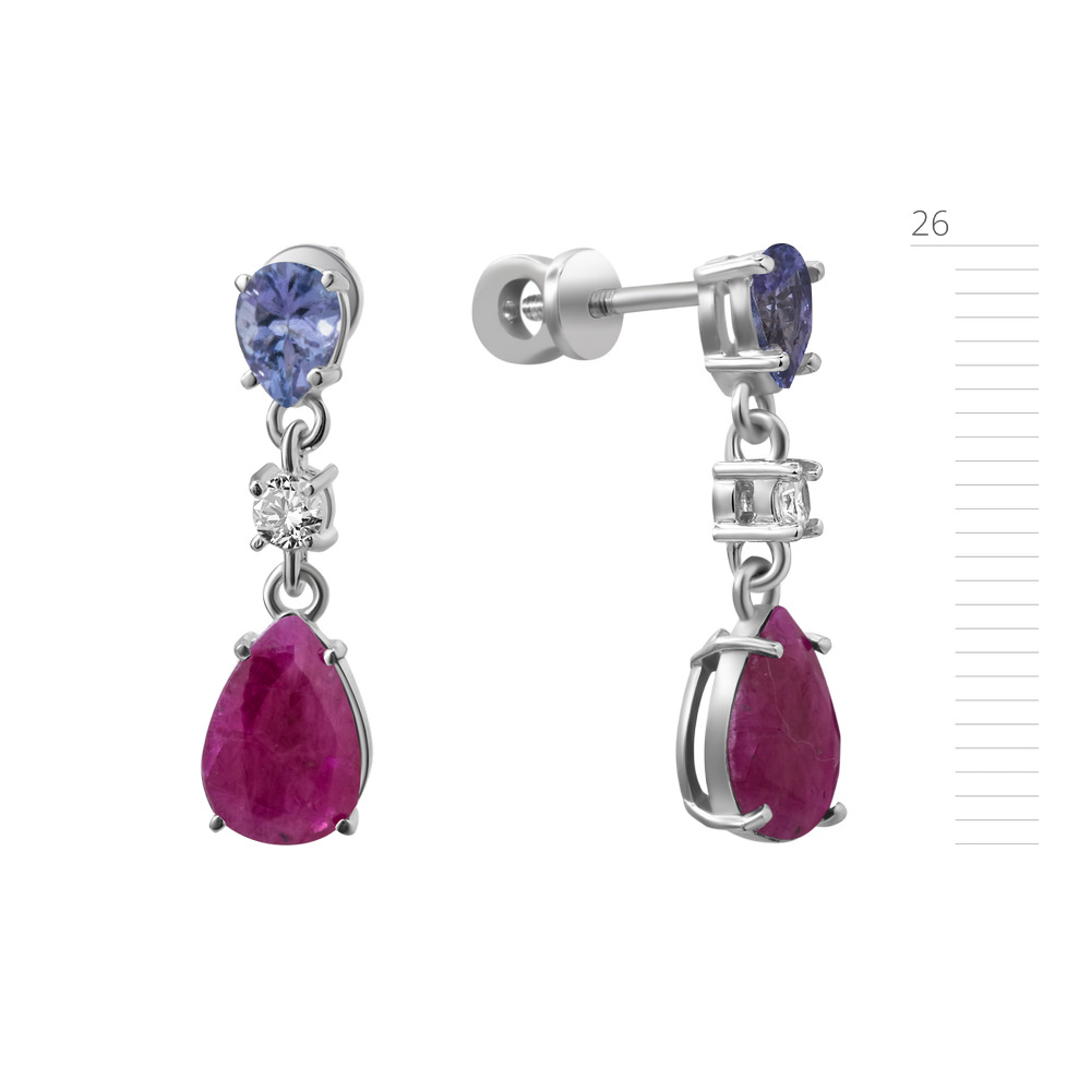 

Серебряные серьги с рубином 108-443510 GS-5957 р-
