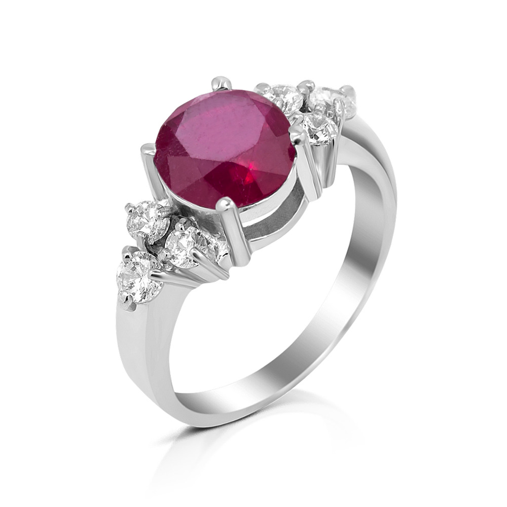

Серебряное кольцо с рубином 029-4410 GS-6404 р-18.5