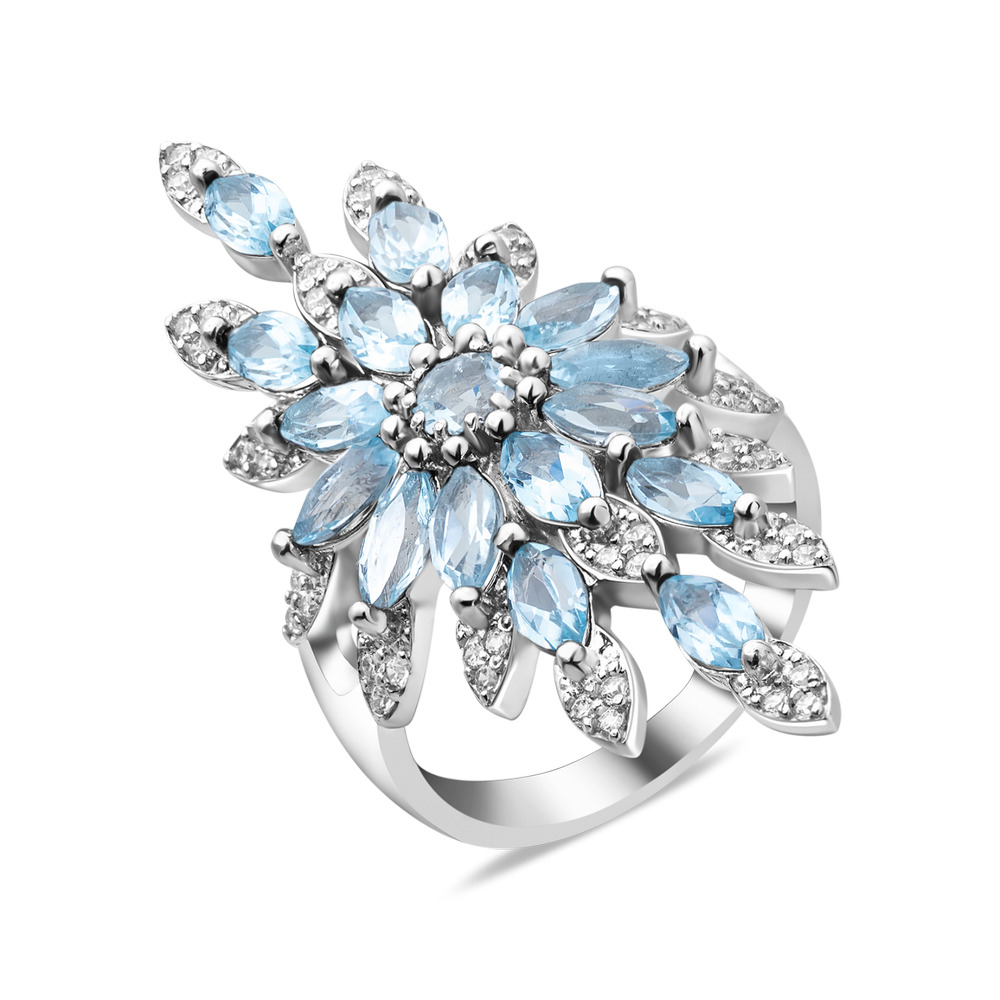 

Серебряное кольцо с скай топазом 175-3910 GS-5799 р-16.5