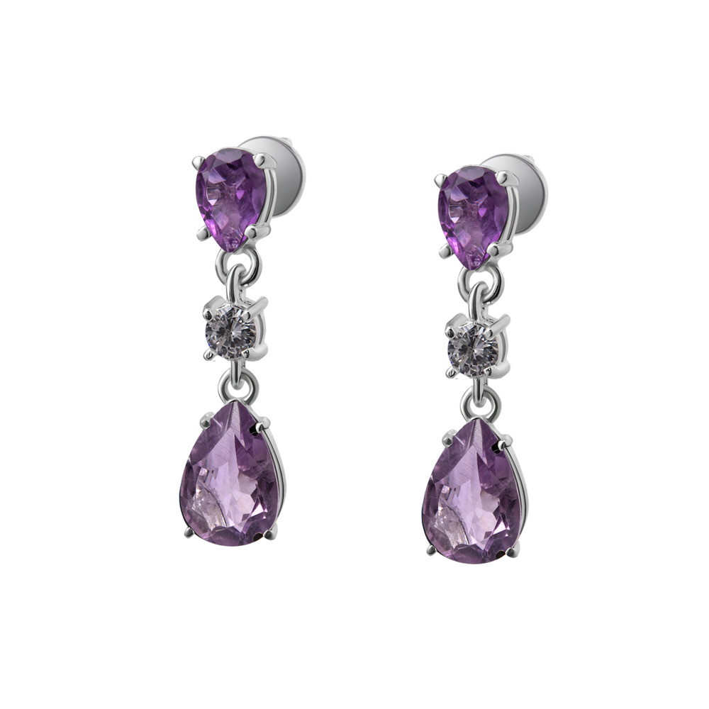 

Серебряные серьги с аметистом 108-6210 GS-5958 р-