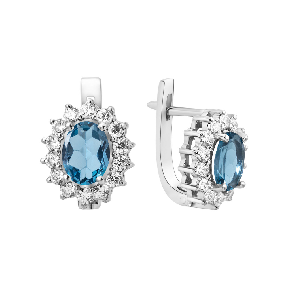

Серебряные серьги с Лондон топазом 012-3310 GS-5848 р-