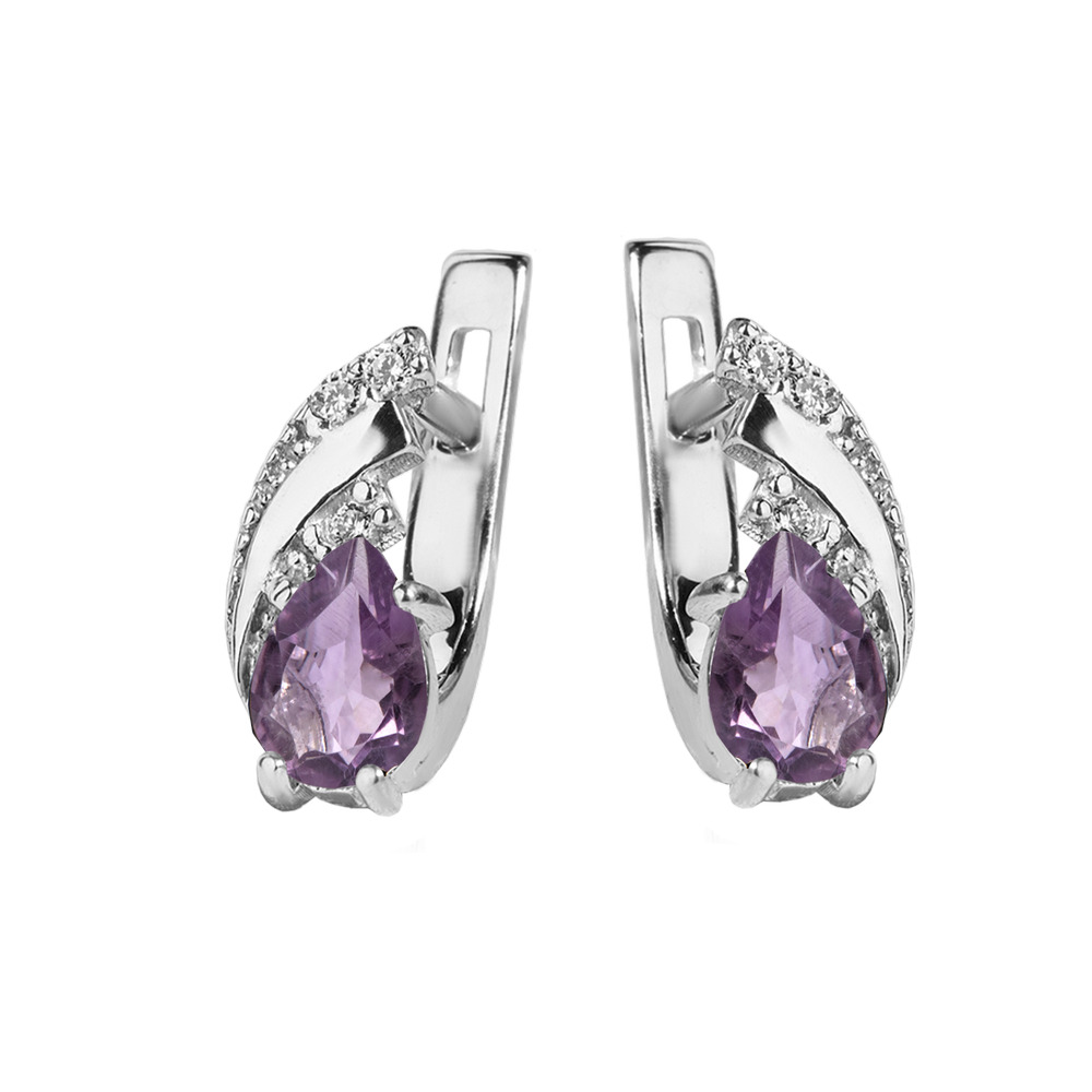 

Серебряные серьги с розовым аметистом 095-6310 GS-5938 р-
