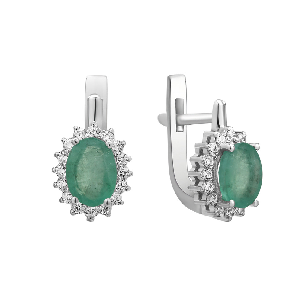 

Серебряные серьги с изумрудом 134-7110 GS-5970 р-
