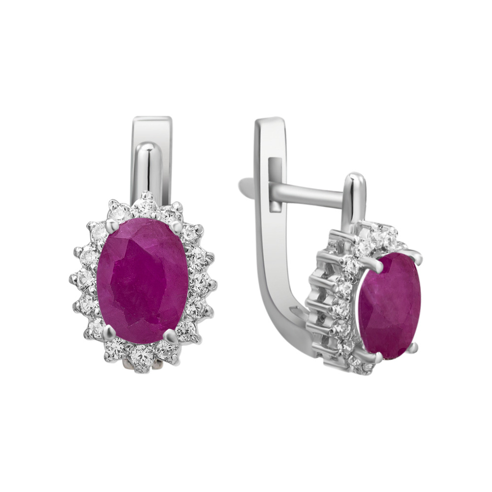 

Серебряные серьги с рубином 134-4410 GS-6214 р-