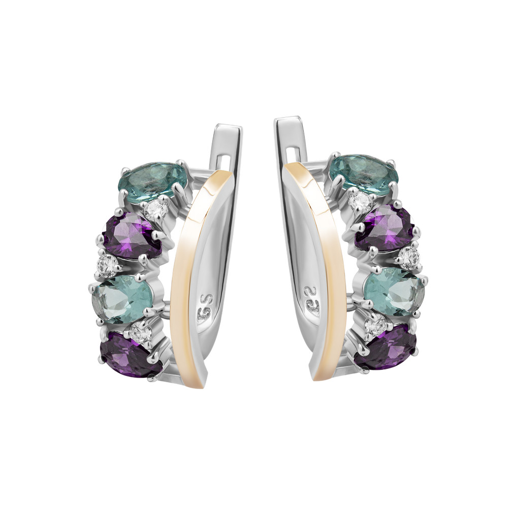 

Серебряные серьги с фианитом Sunshine-103961 GS-6356 р-
