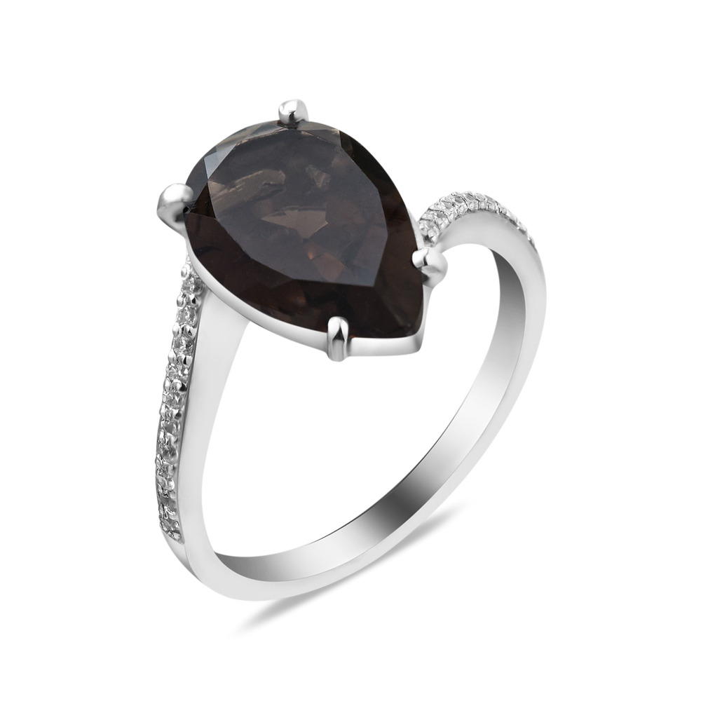 

Серебряное кольцо с раухтопазом 091-7610 GS-6082 р-18.5