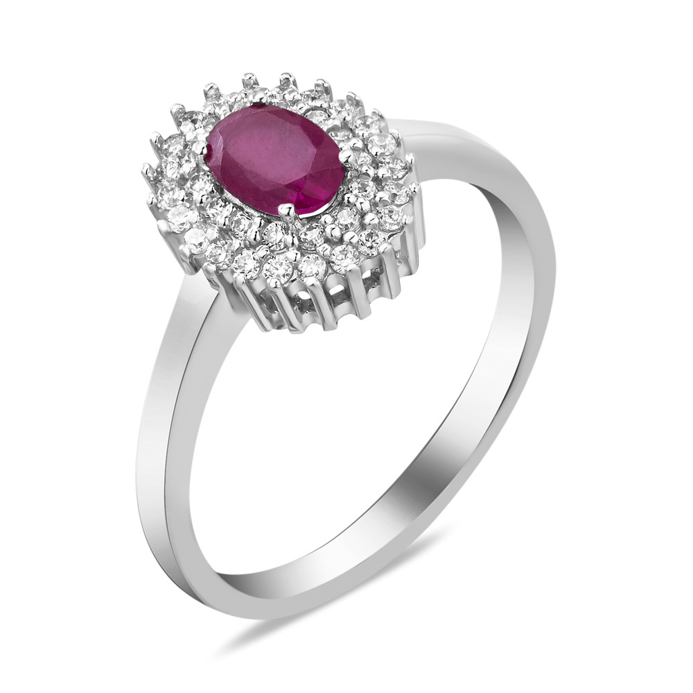 

Серебряное кольцо с рубином 086-4410 GS-6078 р-17.5
