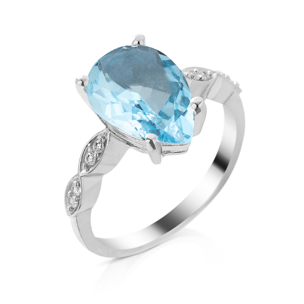 

Серебряное кольцо со скай топазом 090-3910 GS-6080 р-17.5