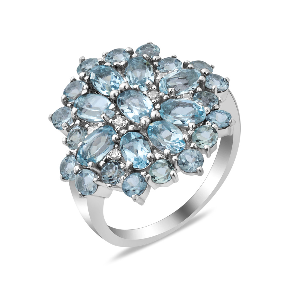 

Серебряное кольцо со скай топазом 145-3910 GS-6410 р-18.5