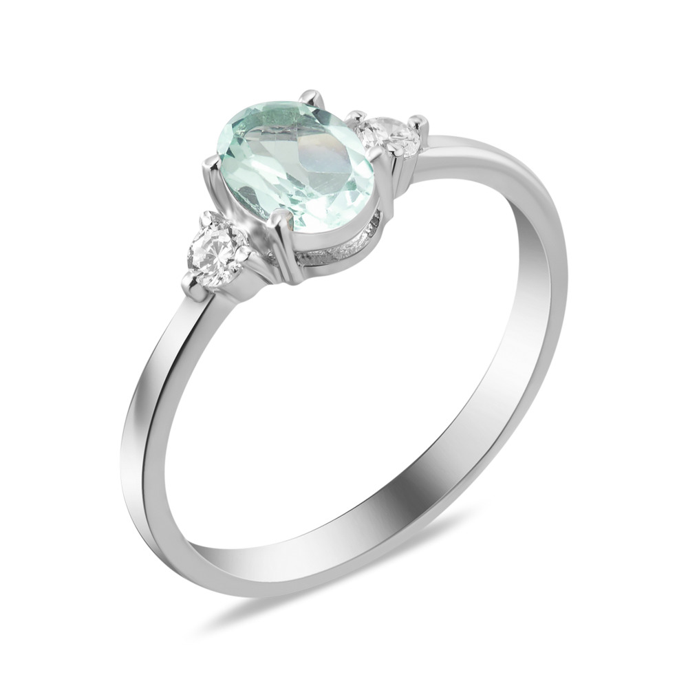 

Серебряное кольцо с зеленым кварцем 149-6410 GS-6411 р-18.5