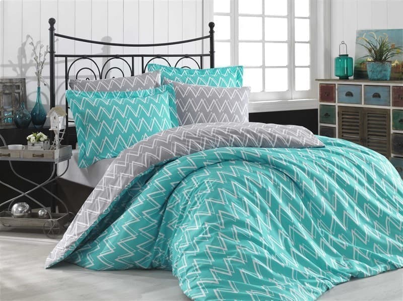 

Постельное белье Poplin Hobby Nazende бирюзовый полуторный