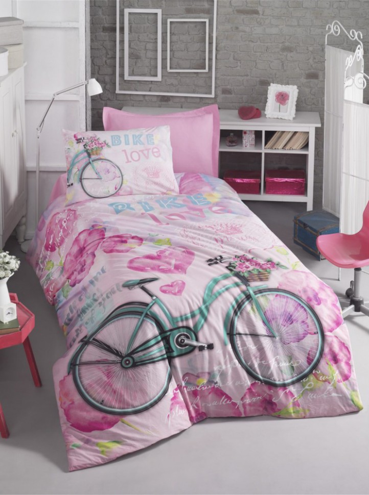 

Постельное белье подростковое Cotton Box Bike pembe 160x220