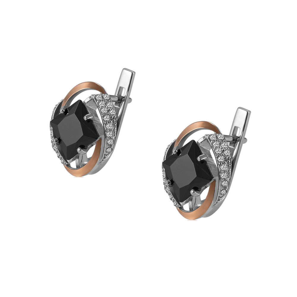 

Серебряные серьги с золотом и куб. цирконием Gemma-2010 GS-4267 р-