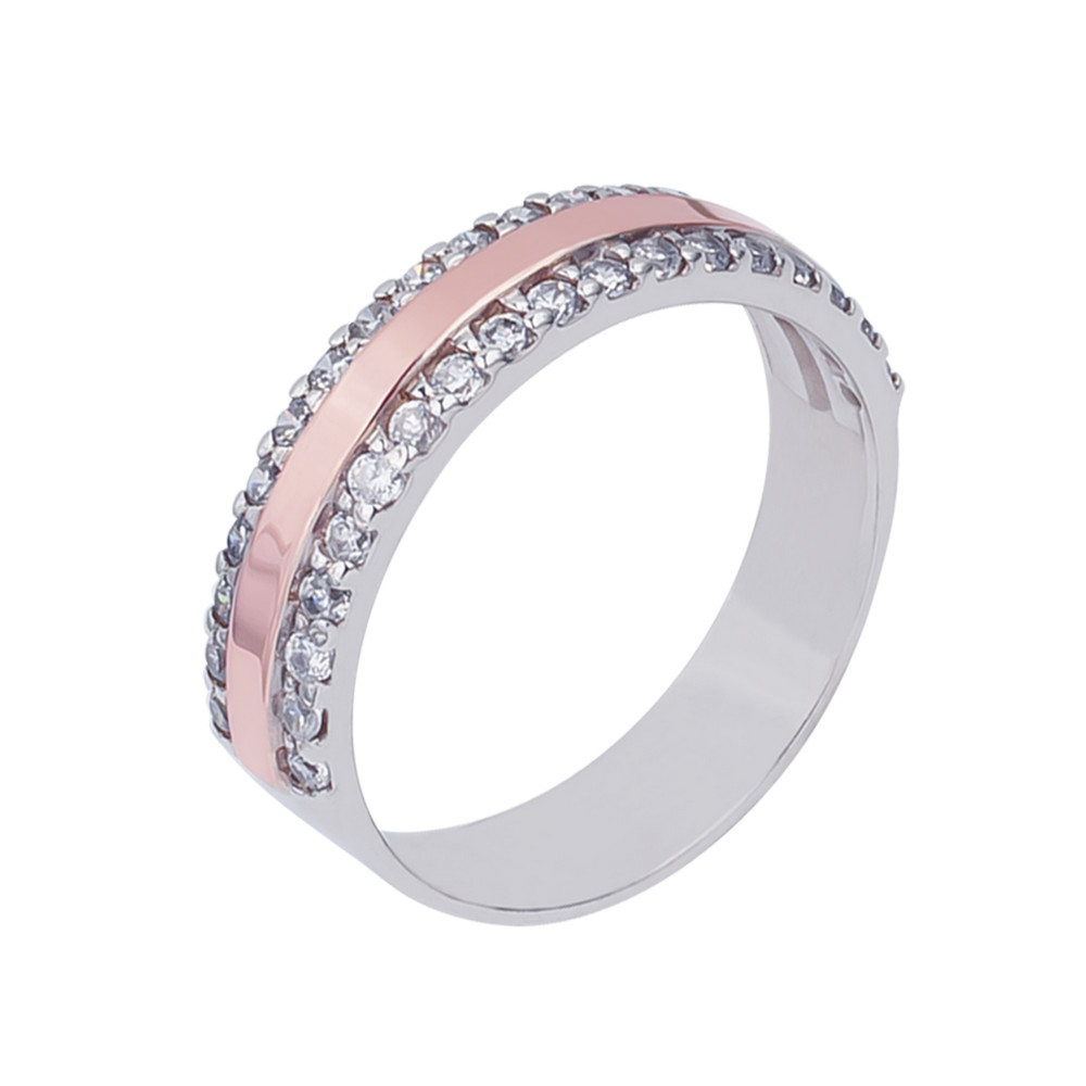 

Серебряное кольцо с золотом и куб. цирконием Marta-10 GS-3474 р-18