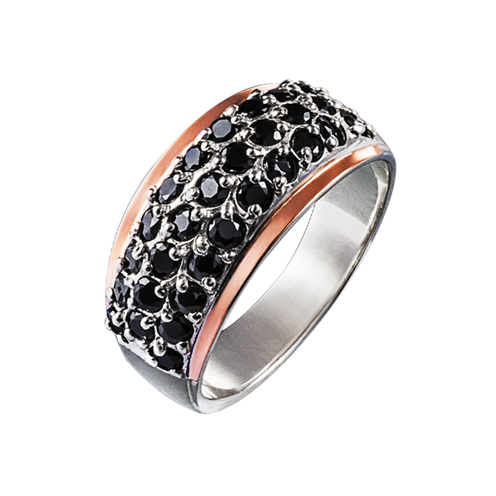 

Серебряное кольцо с золотом и куб. цирконием Dyuna-20 GS-3427 р-18