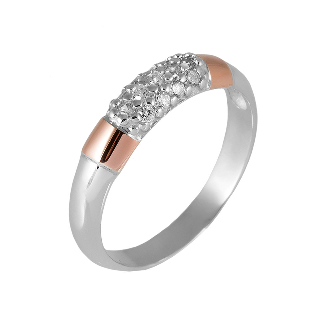 

Серебряное кольцо с золотом и куб. цирконием Loren-10 GS-3465 р-17.5