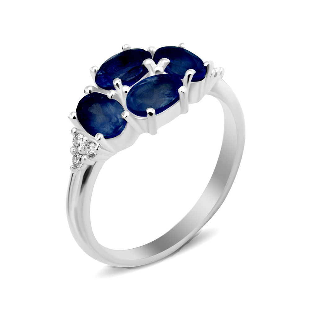

Серебряное кольцо со вставками сапфира 032-3110 GS-4868 р-18.5