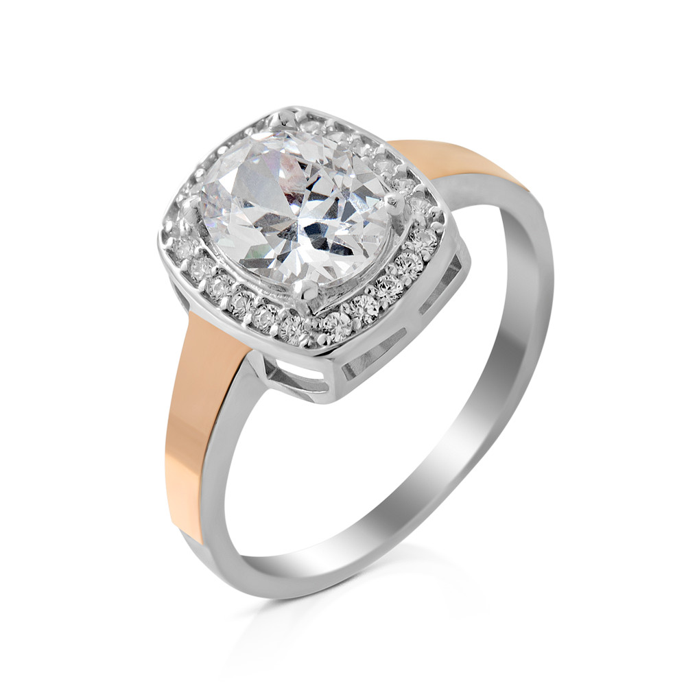 

Серебряное кольцо со вставками золота и фианита Verona-10 GS-4580 р-19