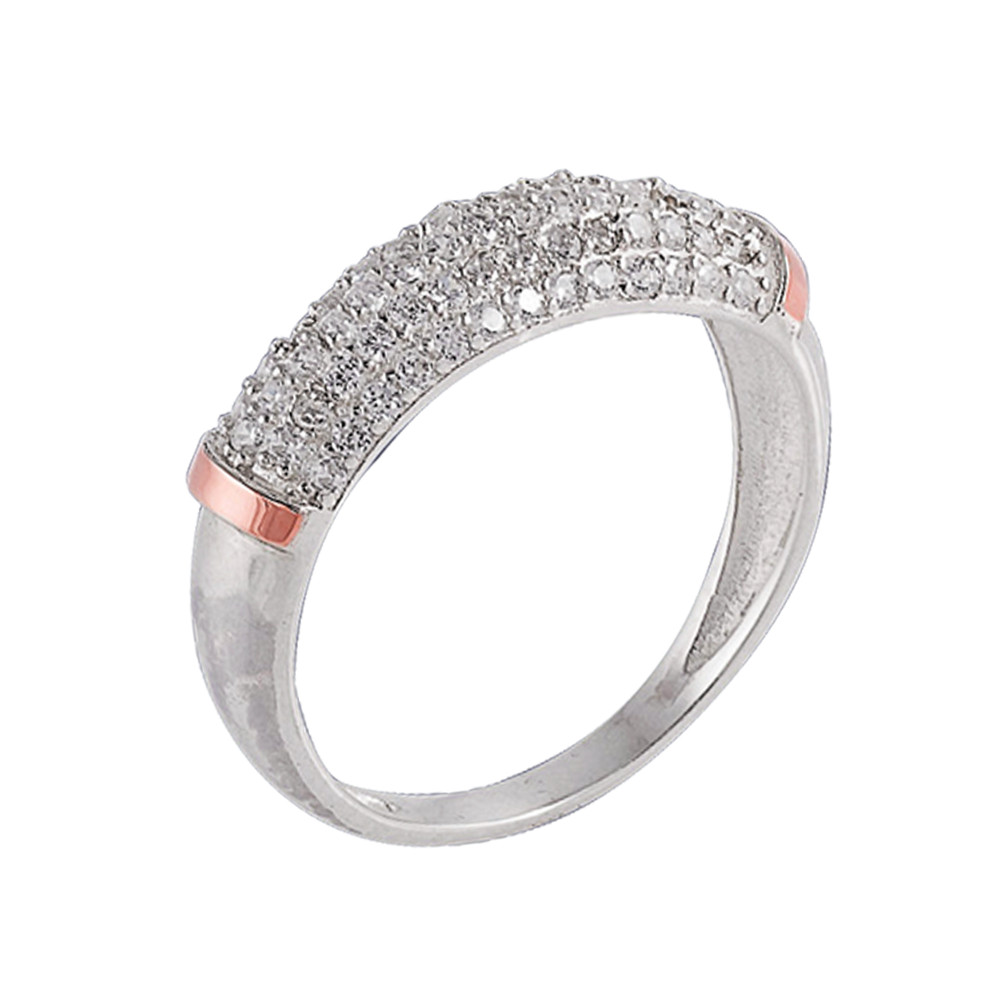 

Серебряное кольцо с золотом и куб. цирконием Milena-10 GS-3483 р-16.5