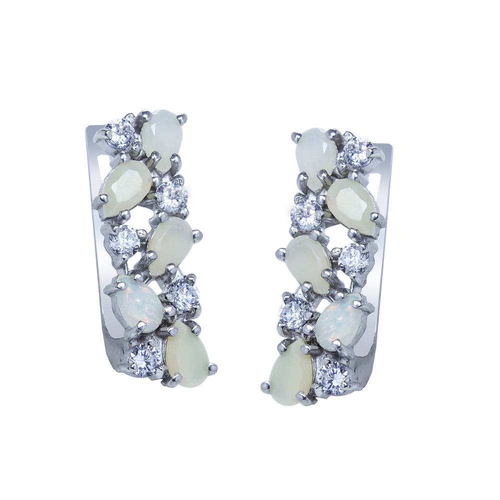 

Серебряные серьги с опалом и куб. цирконием 038-5510 GS-4169 р-