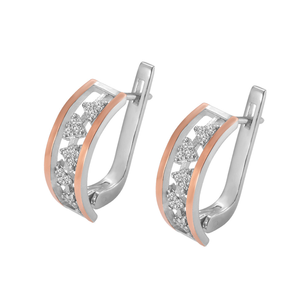 

Серебряные серьги с золотом и куб. цирконием Briz_10 GS-4241 р-