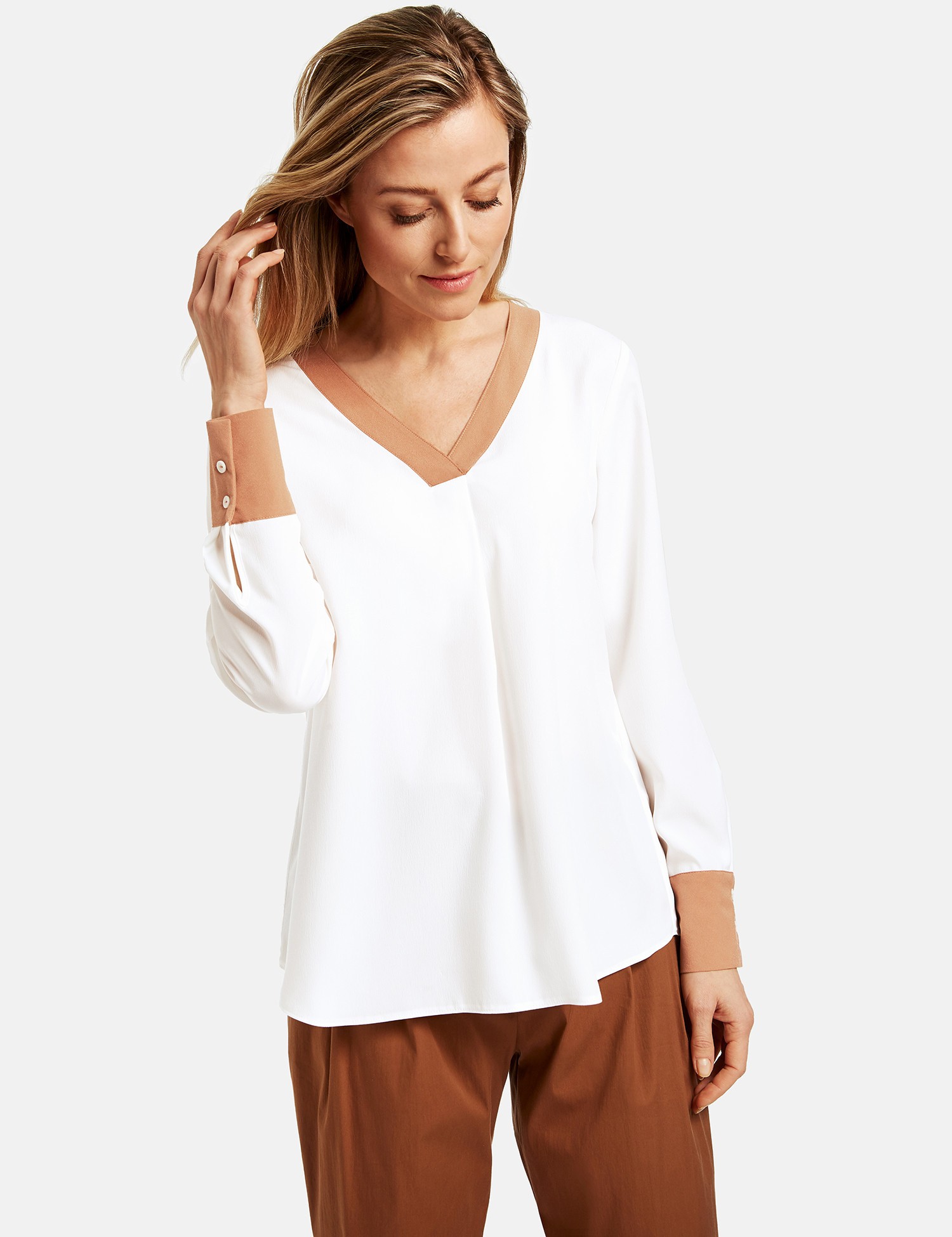 

Блуза Gerry Weber  Белая 360020.31501, Блуза Gerry Weber 46 Белая 360020.31501