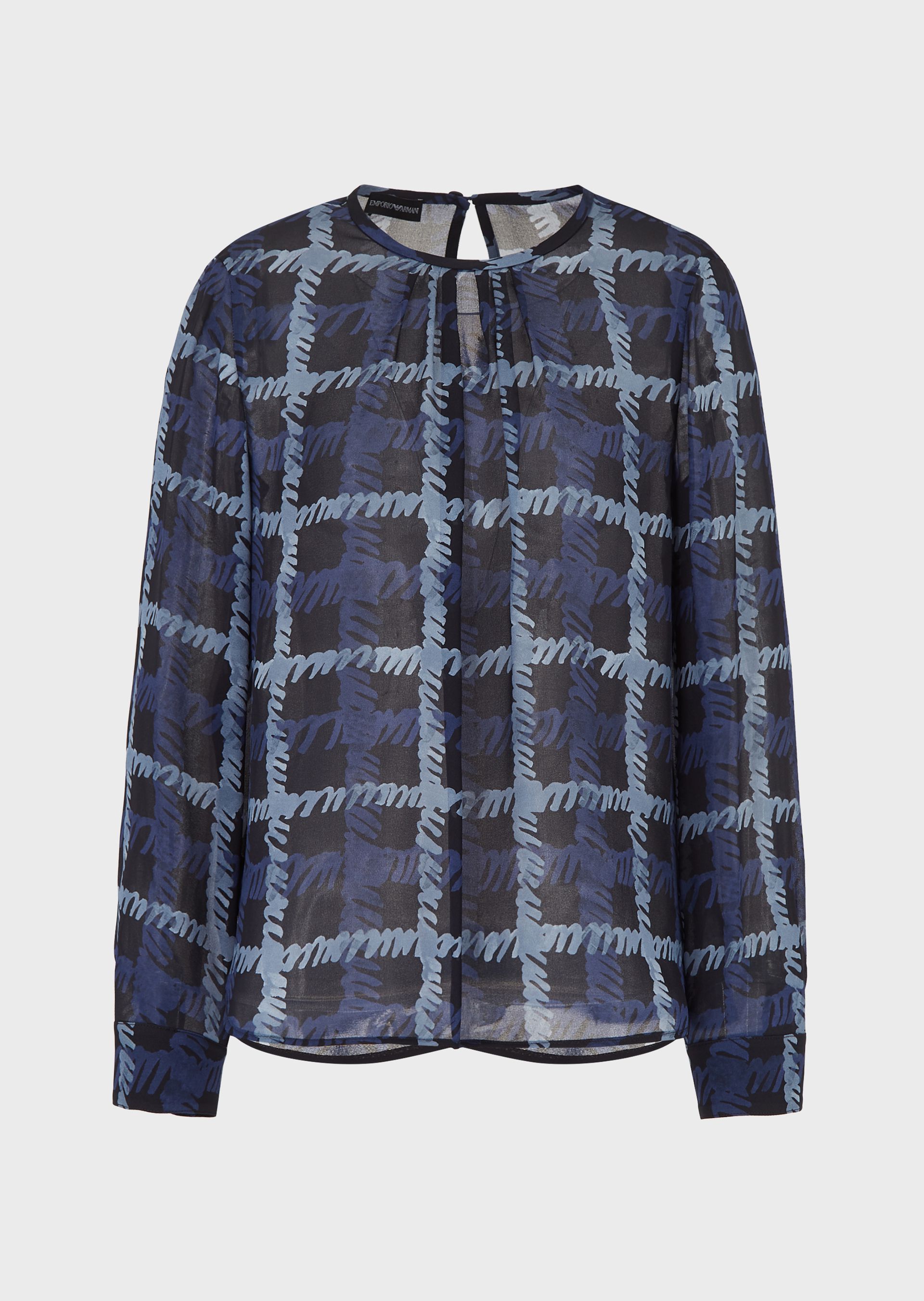 

Блуза Emporio Armani  Черная с темно-синим 9NK12T.92509, Блуза Emporio Armani 42 Черная с темно-синим 9NK12T.92509