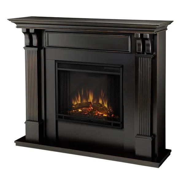 

Пристенный камин Fireplace Чайковский Черный янтарь эффект живого пламени со звуком и обогревом