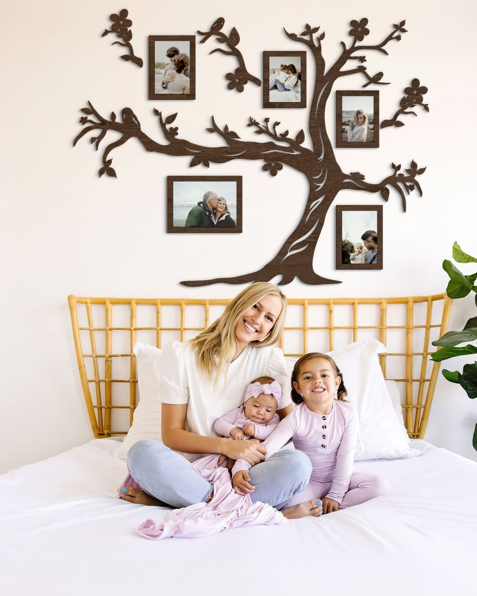 

Семейное дерево для фотографий 5 рамок LikeWood Family L 200×155 см Темный орех