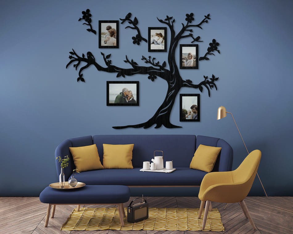 

Семейное дерево для фотографий 5 рамок LikeWood Family L 200×155 см Черный