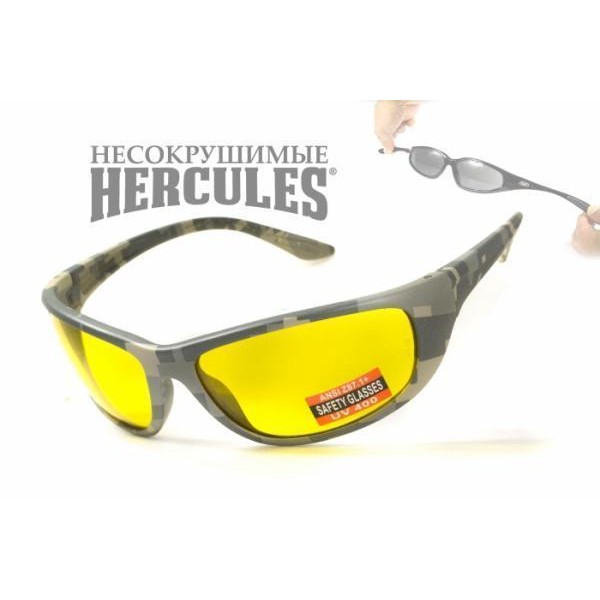 

Очки спортивные защитные открытые Global Vision HERCULES-6 Digital Camo желтые