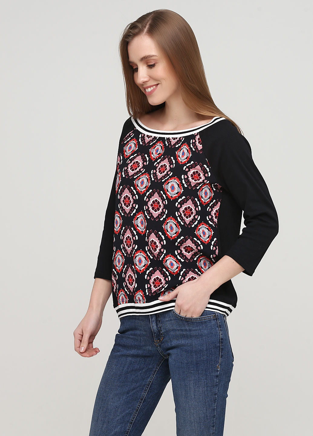 

Джемпер Comma, by s.Oliver  Черный 88.811.39.3064_узоры_03, Джемпер Comma, by s.Oliver 36 Черный 88.811.39.3064_узоры_03