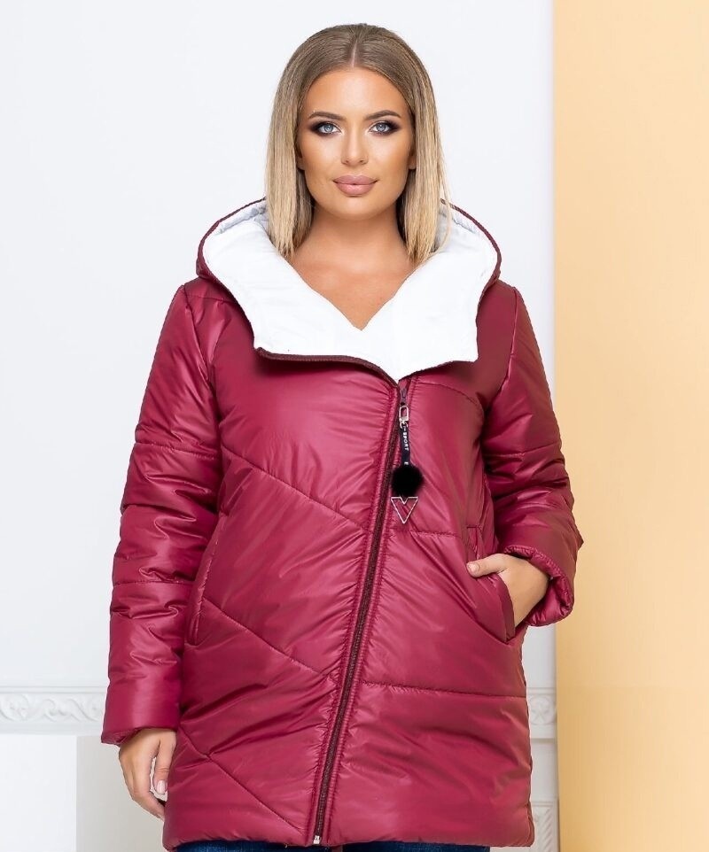 

Куртка зимняя Fashion FT-5118 Бордовая женская р.50 005118